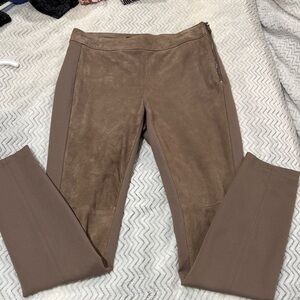 White House Black Market tan suede front legging